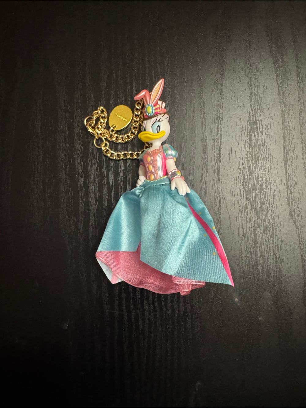 Disney Daisy Duck Doll Keychain in Teal, Pink & Gold